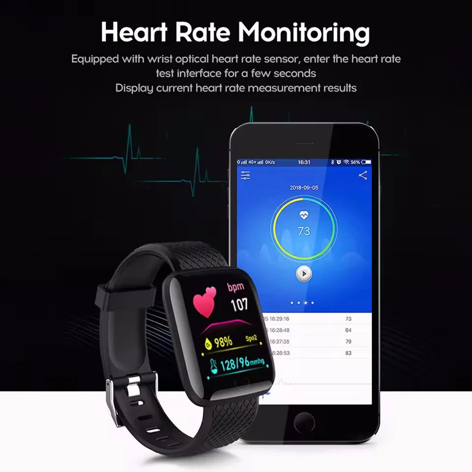 116Plus Smart Watch D13 | Message Remind Music Control Step Calories Alarm Clock