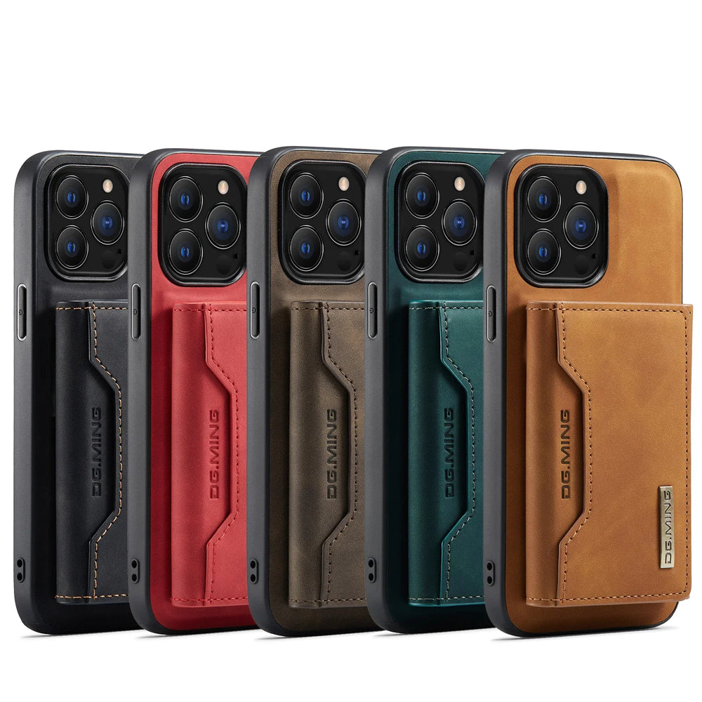 HQBBRO 2-in-1 Magnetic Leather Case | iPhone 16 17 Pro Max 15 14 13 12 Wallet Cards