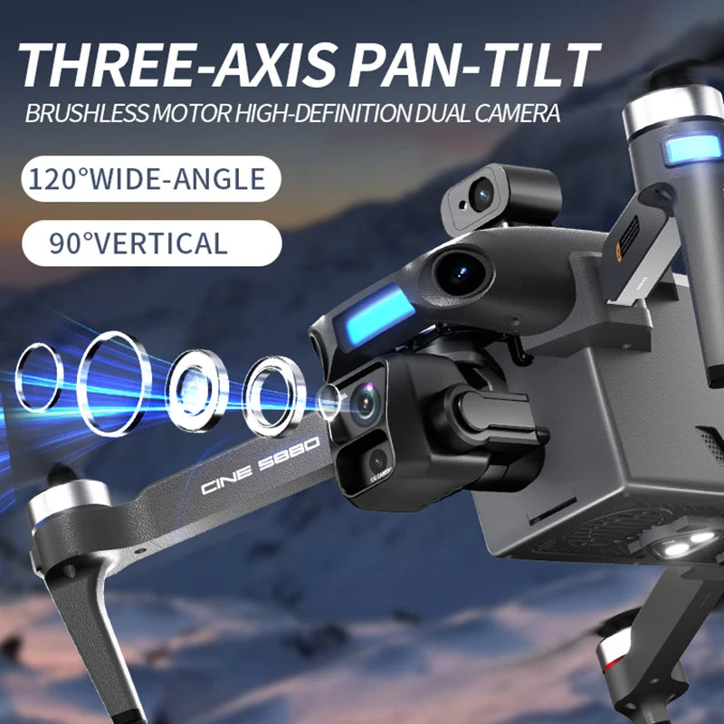 S880 Max Fishing GPS Drone 8K 3-Axis Gimbal | 5G FPV Obstacle Avoidance Airdrop