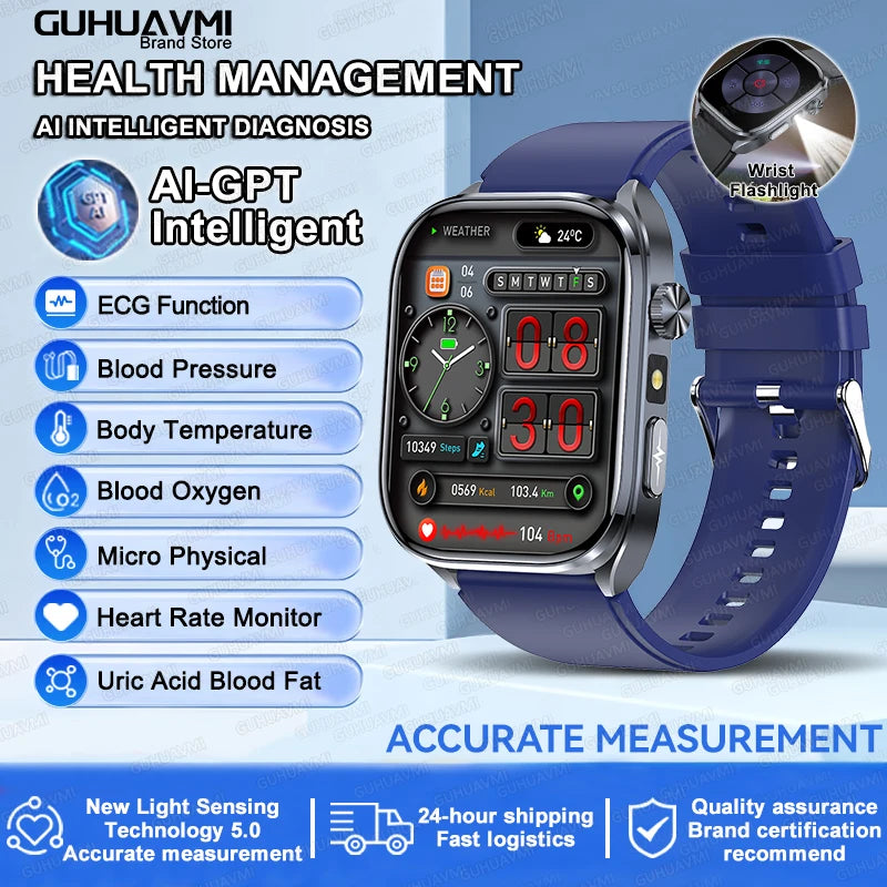 2025 ECG Smart Watch | Heart Health Blood Lipid Blood Pressure BT Call Analysis
