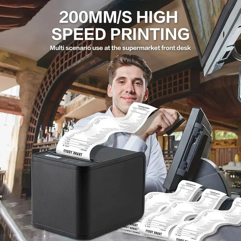 Xprinter 80mm Thermal POS Receipt Printer USB+LAN | Auto Cutter Kitchen + 1 Roll Paper