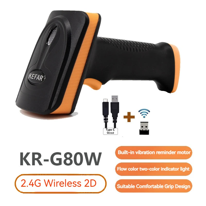 L8BL 2D Bluetooth Barcode Scanner | QR PDF417 2.4G Wireless USB Handheld Phone iPad