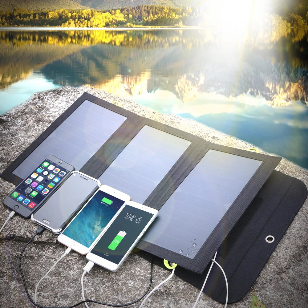 ALLPOWERS 5V 21W Solar Panel Charger | Built-in 10000mAh Battery Waterproof Outdoor