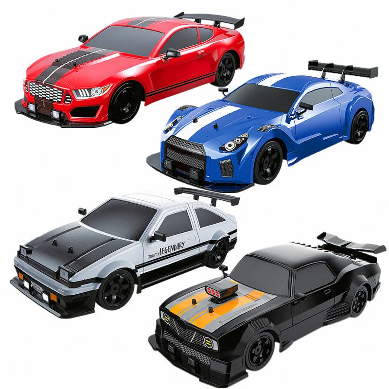 LKCOMO 2.4G 4WD RC Drift Car | LED Light Spray High Speed Model Vehicle Toy