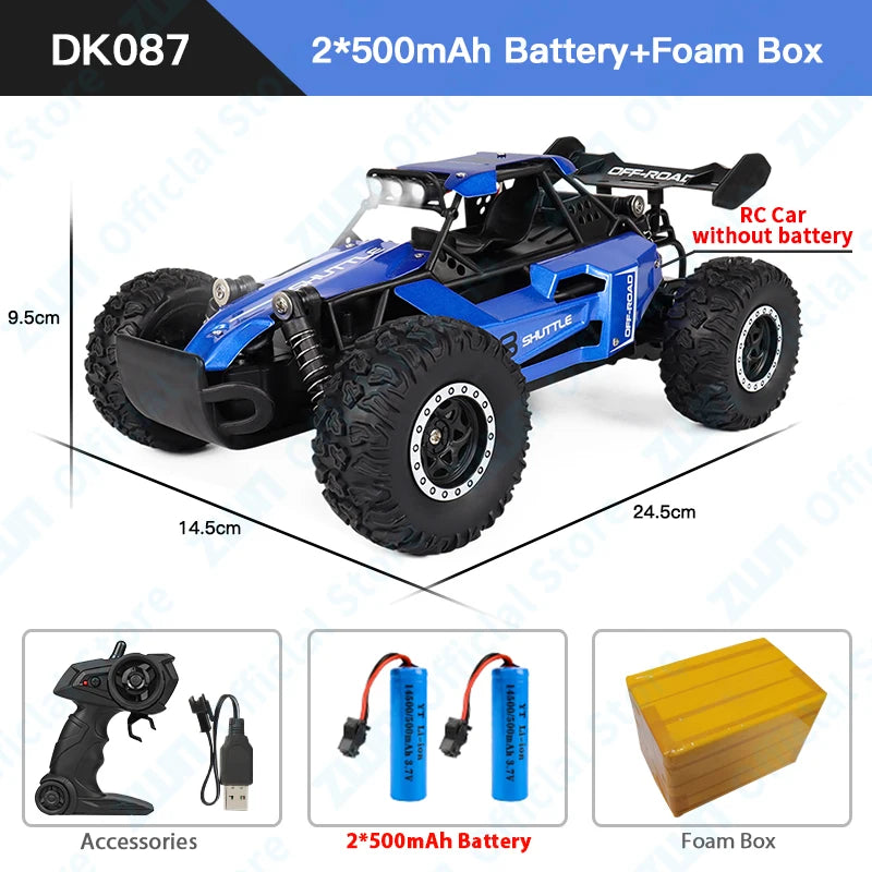 ZWN 2.4G RC Car 1:16/1:20 2WD LED Light | Off-Road Climbing Vehicle Outdoor Toy