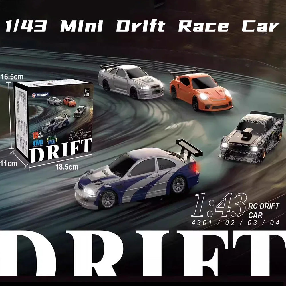SMODELF 2.4G RC Drift Car 1:43 4WD | High Speed Mini Racing Model Boy Toy