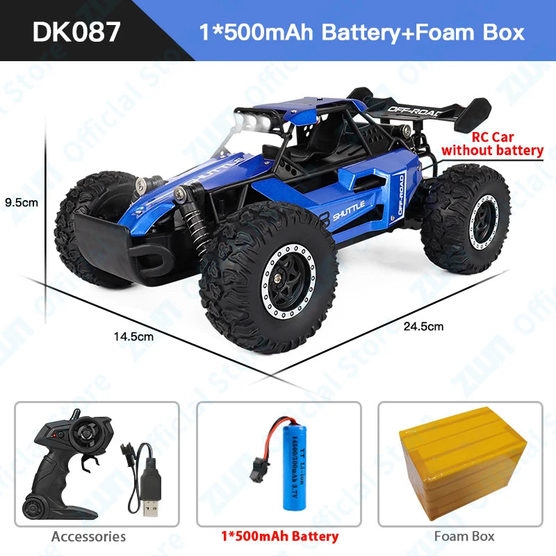 ZWN 2.4G RC Car 1:16/1:20 2WD LED Light | Off-Road Climbing Vehicle Outdoor Toy