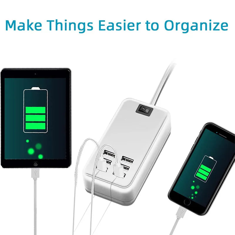 Wsellda 6-Port USB Wall Charger Hub 5V 3A | EU/US Plug iPhone iPad Samsung