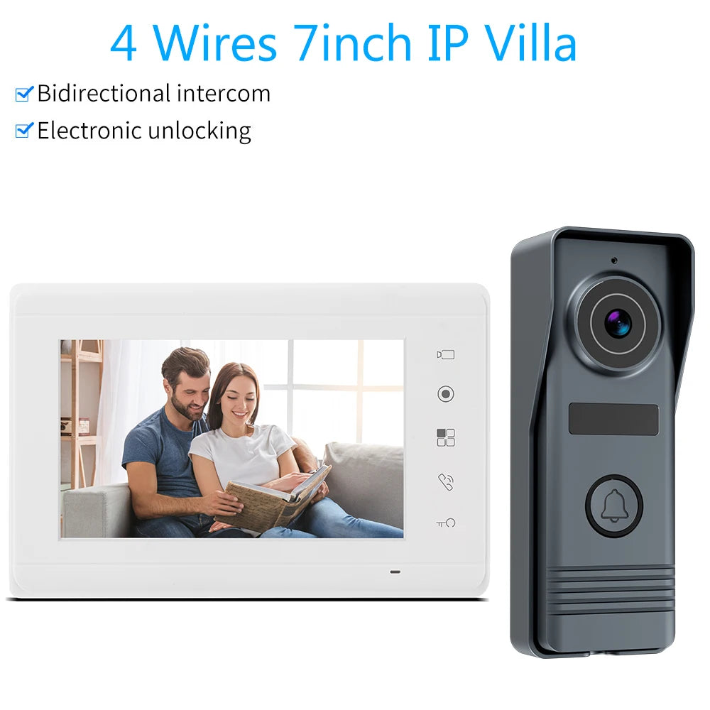 7" Video Intercom System | Colour Indoor Monitor Visual Doorphone Camera Kit