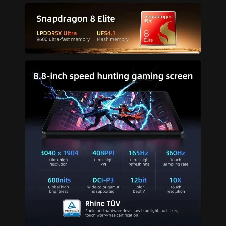 Lenovo Legion Y700 2025 Gaming Tablet Snapdragon 8 Elite | 8.8" 165Hz 16GB 512GB