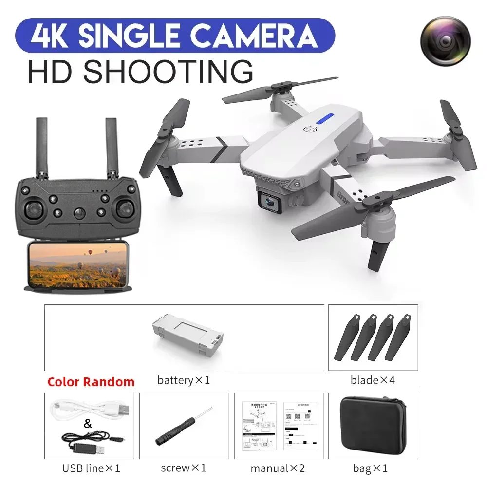 E88 Pro Intelligent Folding Drone 4K | Single/Dual Camera Switch WiFi FPV