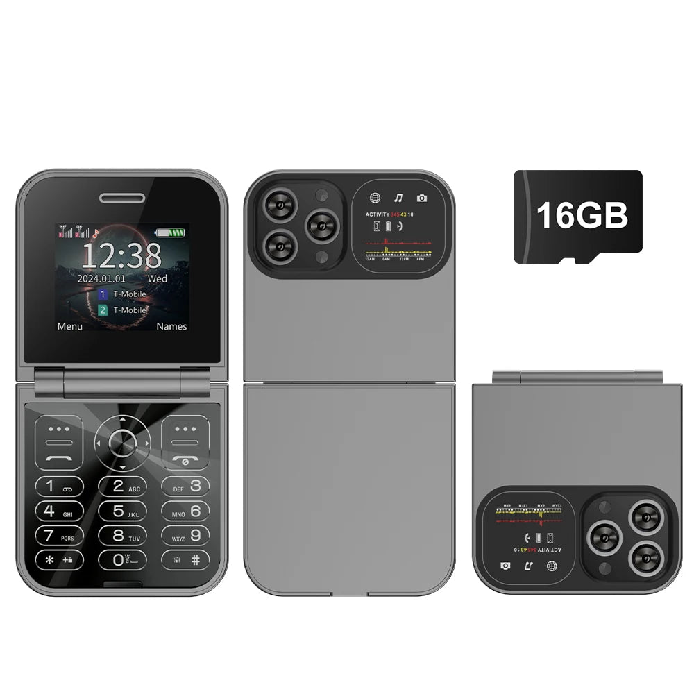 SERVO F15 Mini Flip Phone 2G GSM | 2.0" Dual SIM Speed Dial Magic Voice Fold