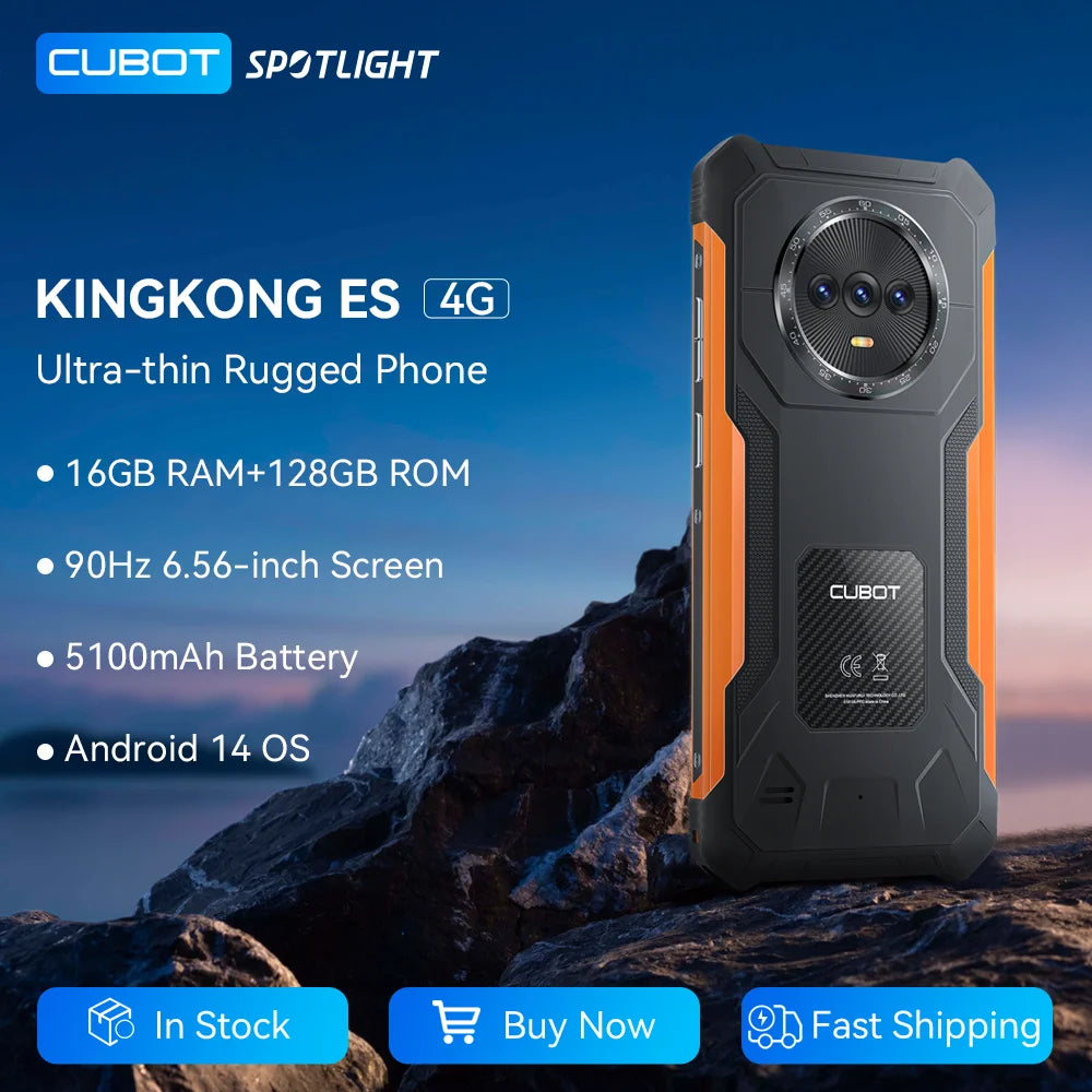 Cubot King Kong ES Rugged Smartphone | 6.56" 90Hz 16GB 128GB 48MP 4G Android