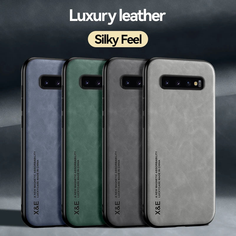 Peaktop Luxury Leather Magnetic Case | Samsung Galaxy S8 S9 S10 Plus Note 8 9 10