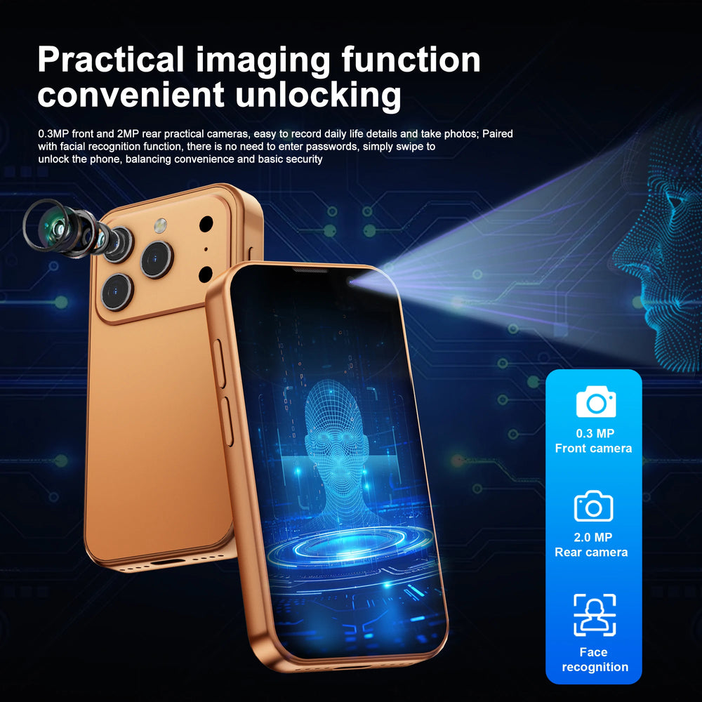 SERVO Mini Smartphone 3.0" HD | 2GB+16GB 3G GPS Face Unlock Android 9 Pocket Phone