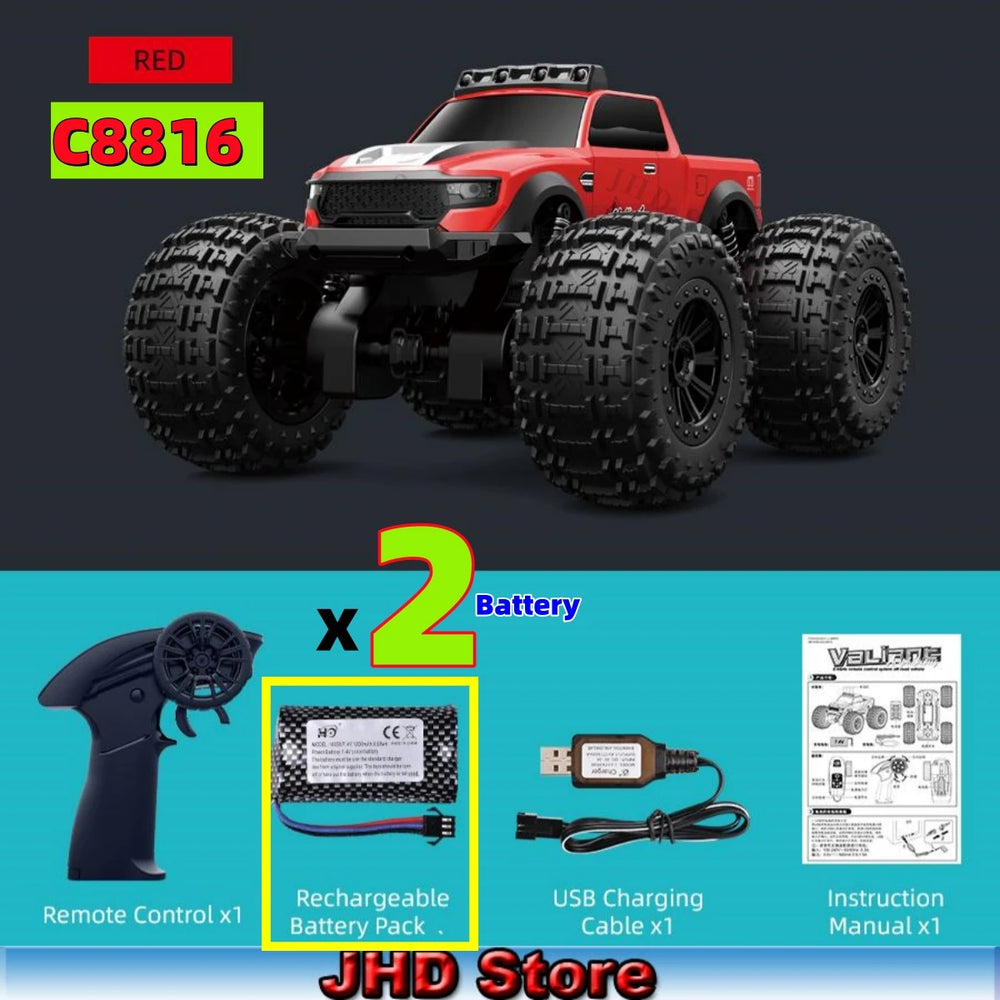 JJRC C8816 Amphibious RC Car 4WD 2025 | LED Off-Road Climbing Monster Truck Bigfoot
