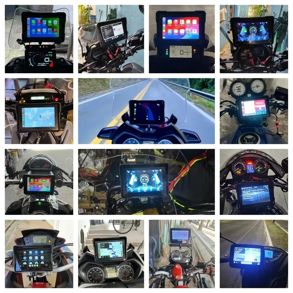 JMCQ 5"/7" Motorcycle GPS Navigator 2K DVR | Wireless CarPlay Android Auto Waterproof