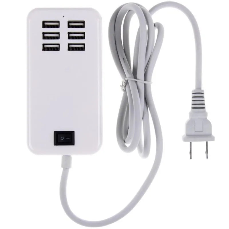 Wsellda 6-Port USB Wall Charger Hub 5V 3A | EU/US Plug iPhone iPad Samsung