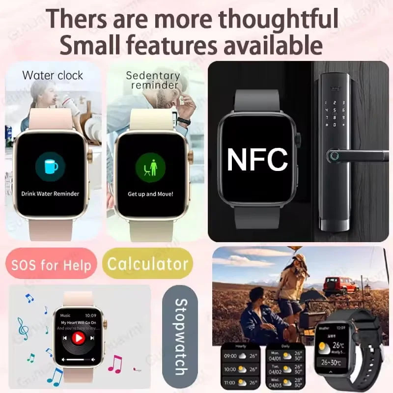 2025 AI Smart Diagnosis Watch HRV+PPG IP68 NFC | Blood Pressure Heart Rate Monitor