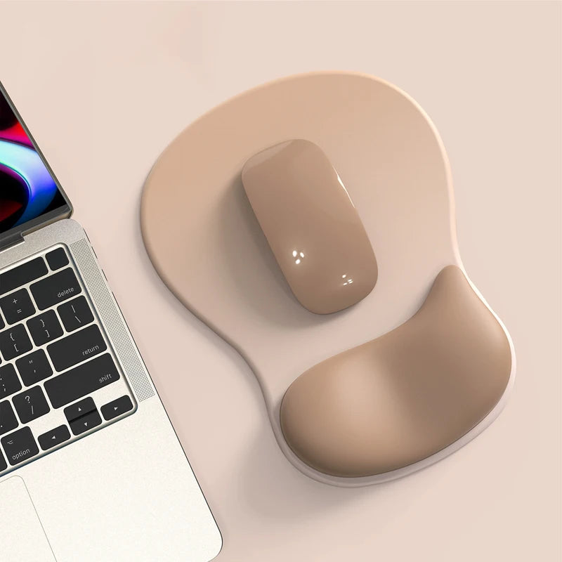 Ergonomic Mouse Pad with Gel Wrist Rest | Non-Slip PU Base Pain Relief Support