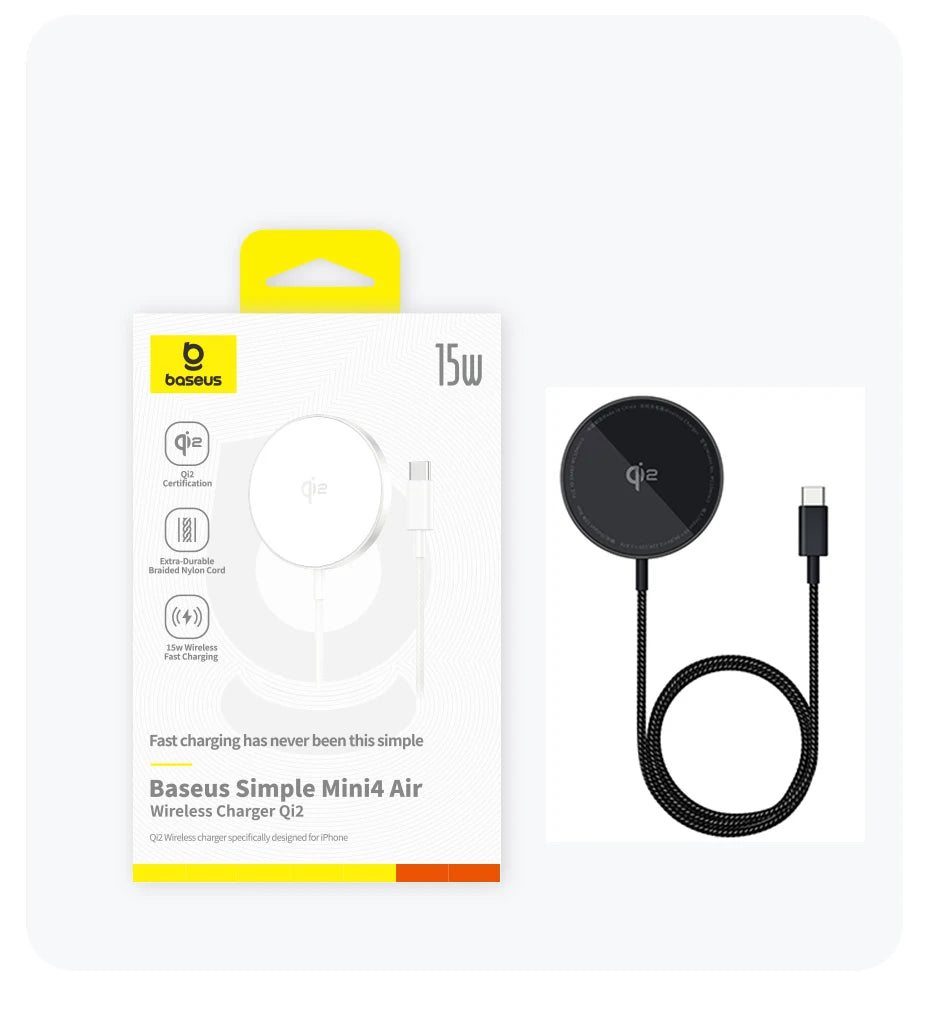 Baseus 15W Qi2 Magnetic Wireless Charger | iPhone 13–17 Pro Max + AirPods