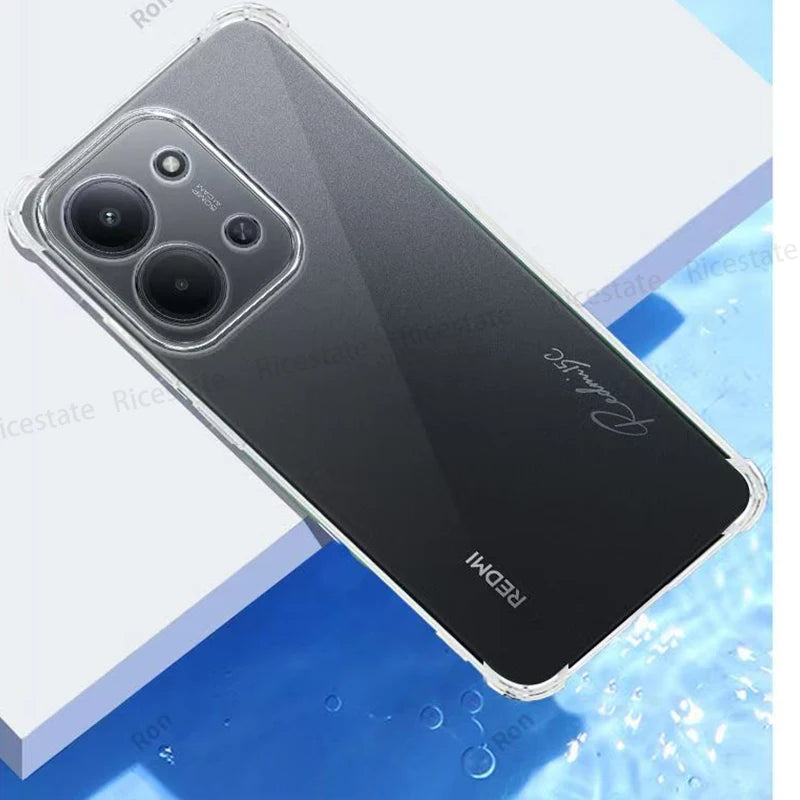 Ricestate Transparent Shockproof Case | Xiaomi Redmi 9A–15C Clear Silicone TPU