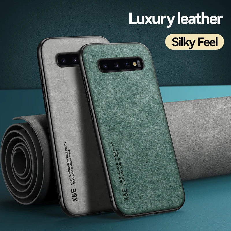 Peaktop Luxury Leather Magnetic Case | Samsung Galaxy S8 S9 S10 Plus Note 8 9 10