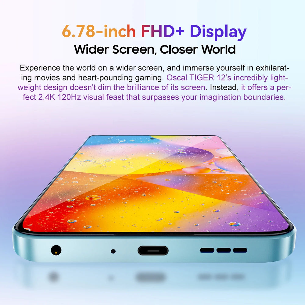 Blackview OSCAL Tiger 12 Helio G99 | 6.78" 120Hz 2.4K 64MP 8GB+256GB Android 13