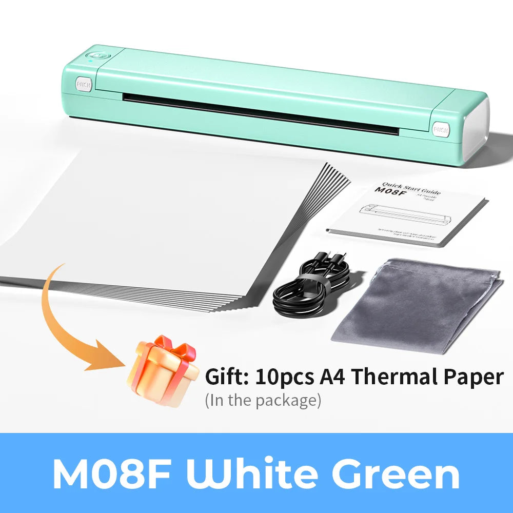 Phomemo M08F Wireless Thermal A4 Printer BT | Portable Label Maker iOS Android PC