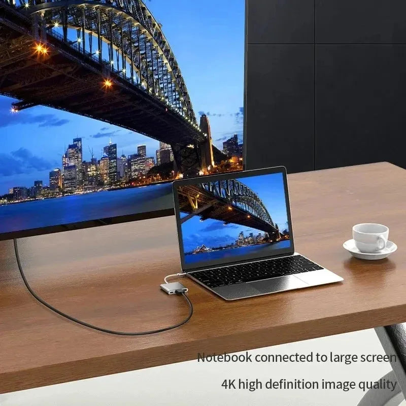 3-in-1 USB-C to HDMI Adapter | USB 3.1 Hub + Type-C Charging Samsung Huawei MacBook