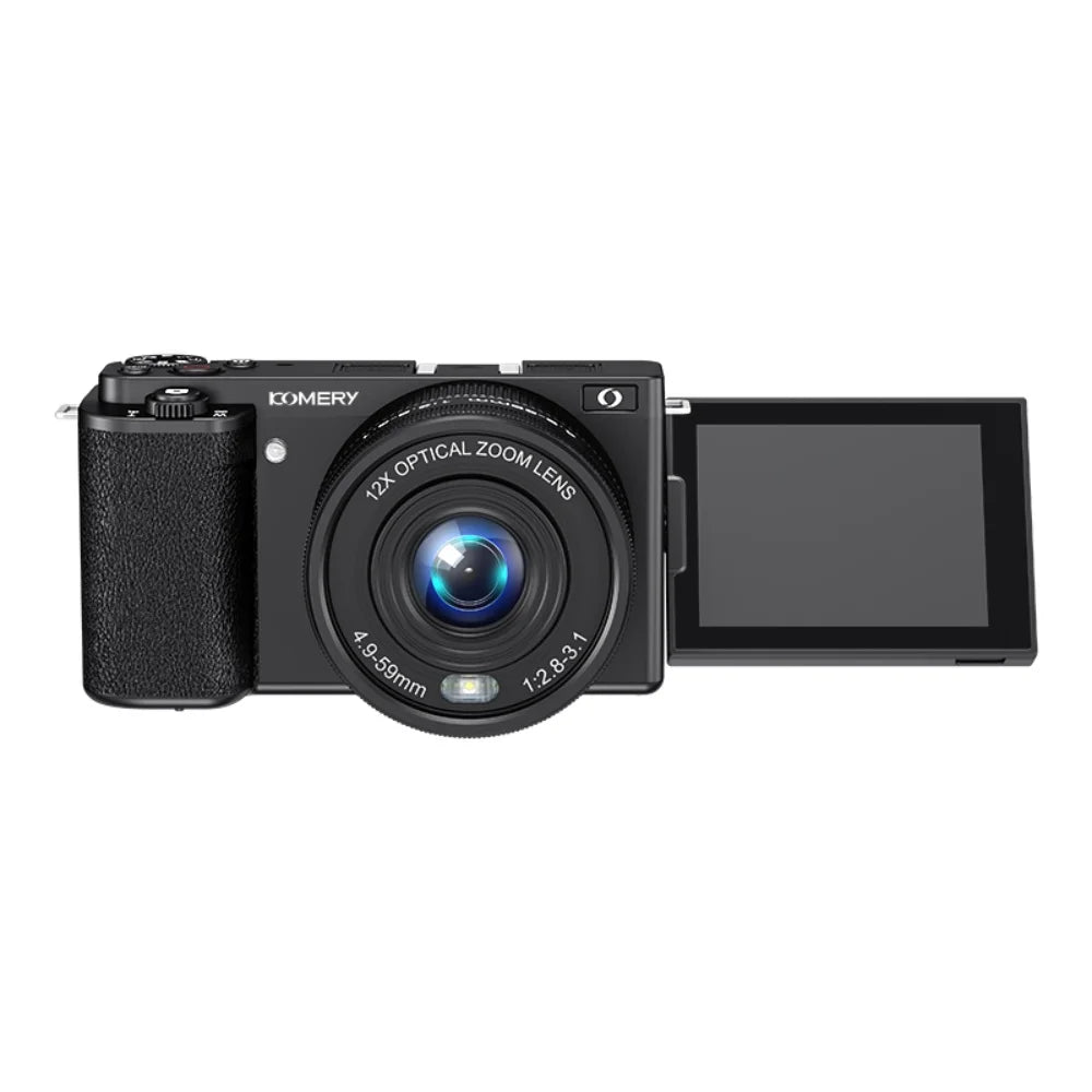 4K 64MP Digital Camera 12X Optical Zoom | Flip Screen Vlog Camcorder Livestream