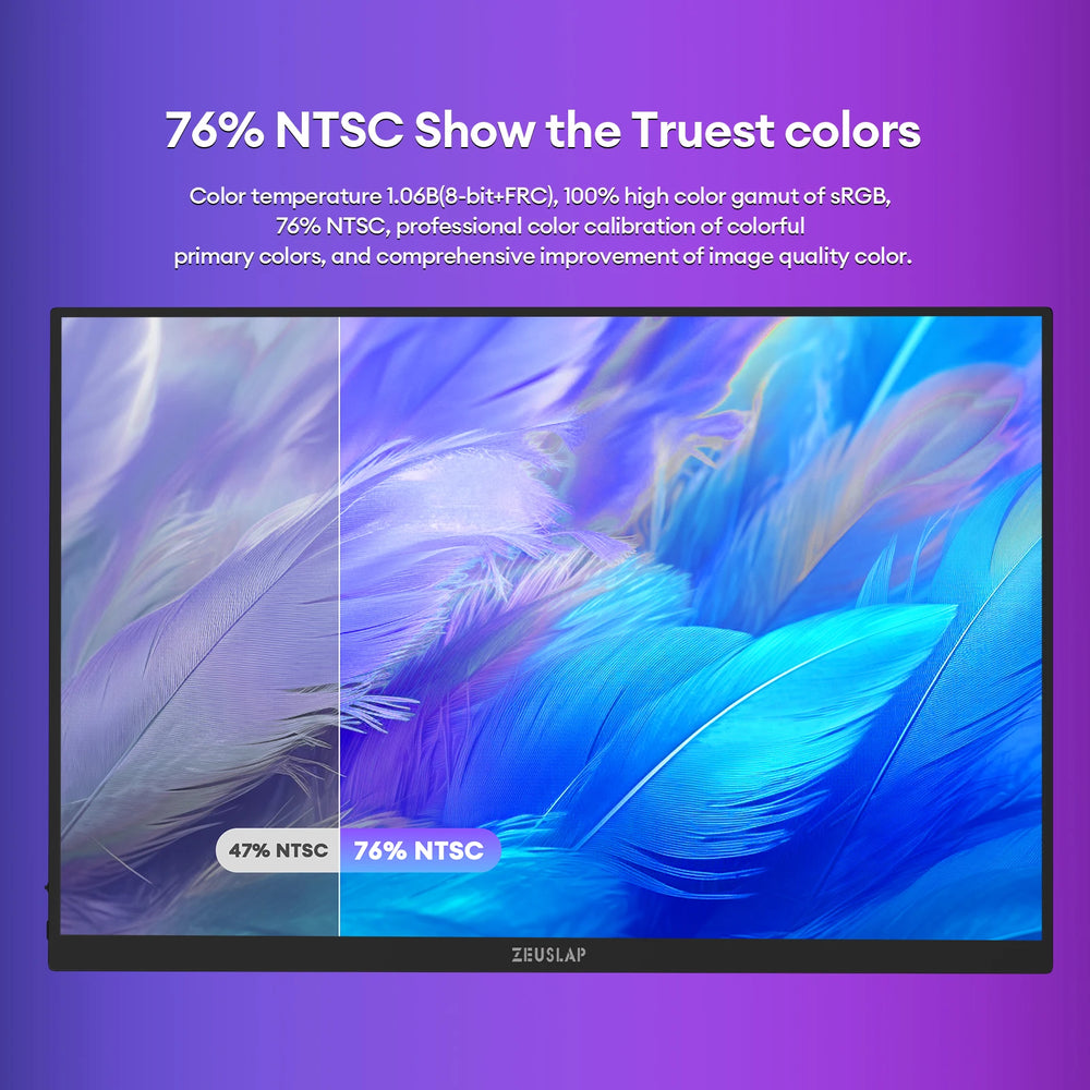 ZEUSLAP 16" 2.5K 144Hz Touch Portable Monitor | 2560×1600 100% sRGB 500cd/m²