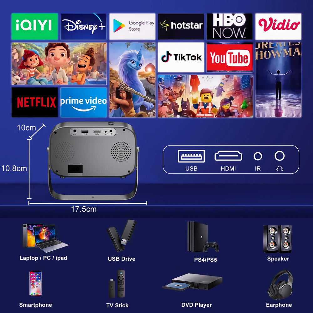 ZDSSY P28B Android 11 Smart Projector 4K WiFi BT | 1080P Airplay Miracast Home Cinema