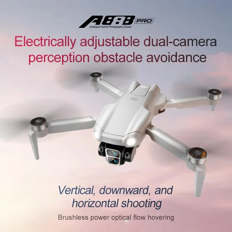 A888 Pro Drone 4K/8K ESC Dual Camera | Optical Flow 3-Side Obstacle Avoidance