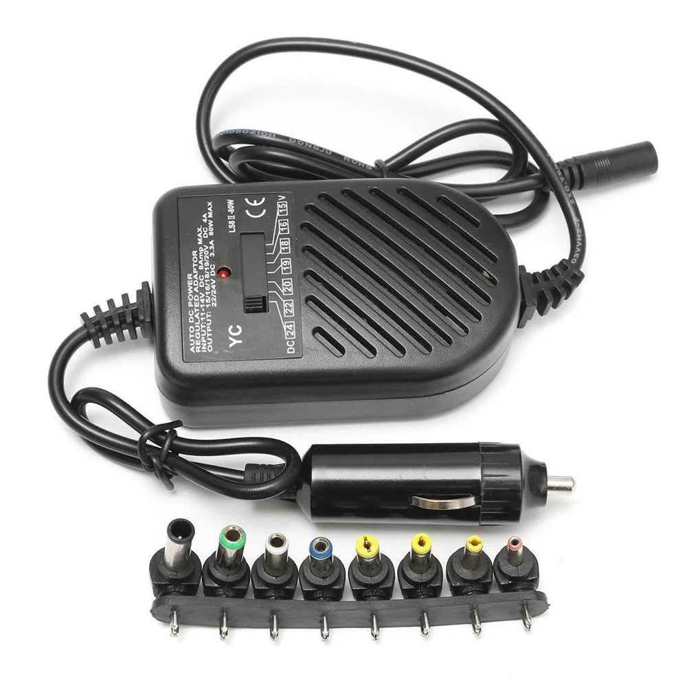 Coolcells 80W Universal Laptop Charger | 8 Detachable Plugs LED Car Adapter