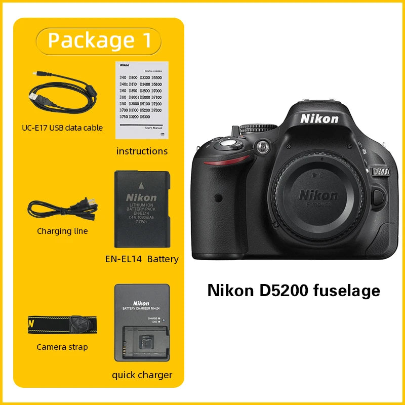 Nikon D5200 DSLR Camera | Optional 18-55mm Lens 128GB SD | Professional Photography