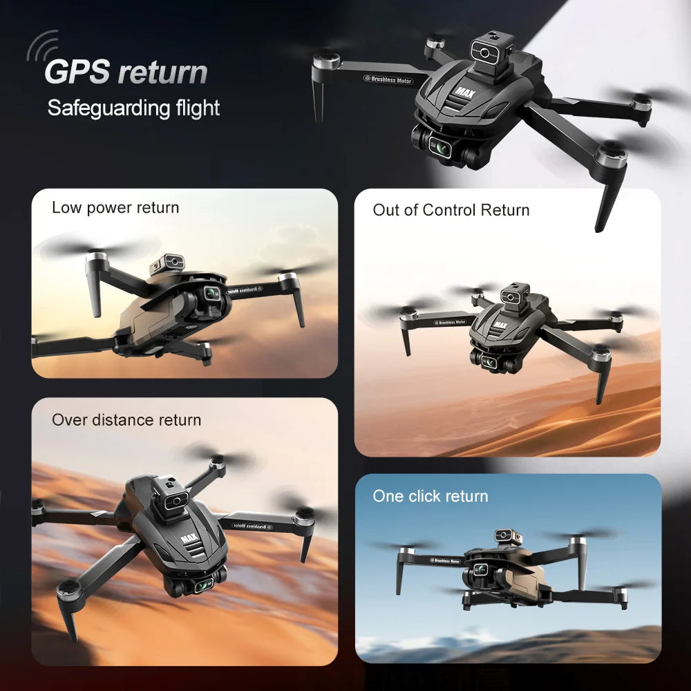 V168 Pro MAX GPS Drone 8K Brushless | 360° Obstacle Avoidance 5G FPV Large Screen