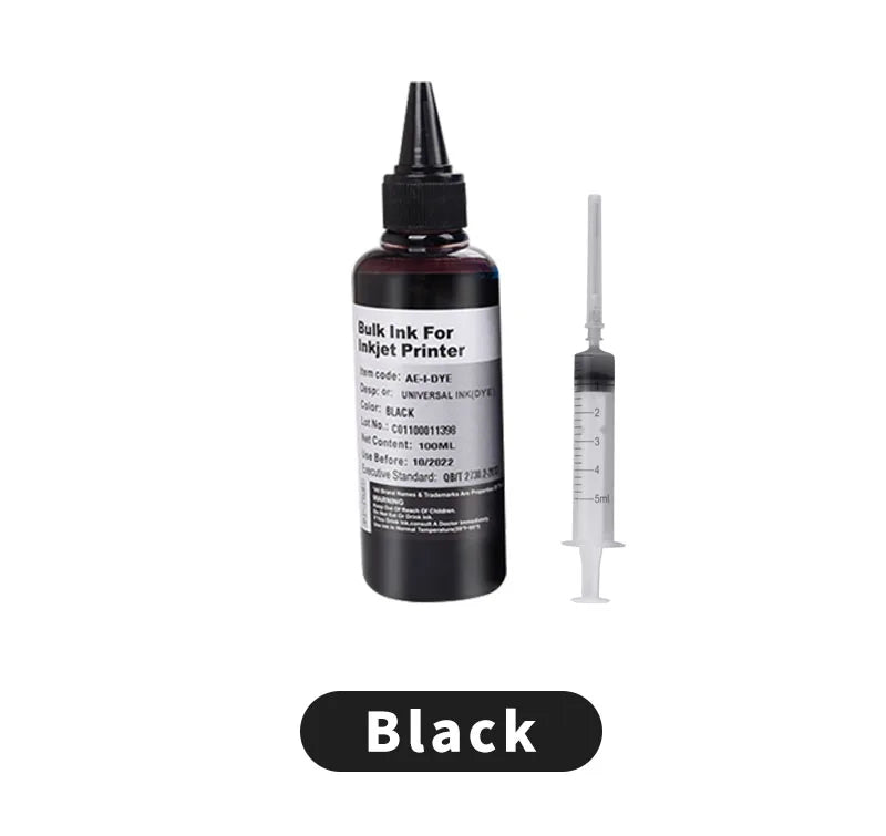 Aomya Universal Refill Ink 100ml | 4-Colour Set Canon HP Epson Brother CISS Dye