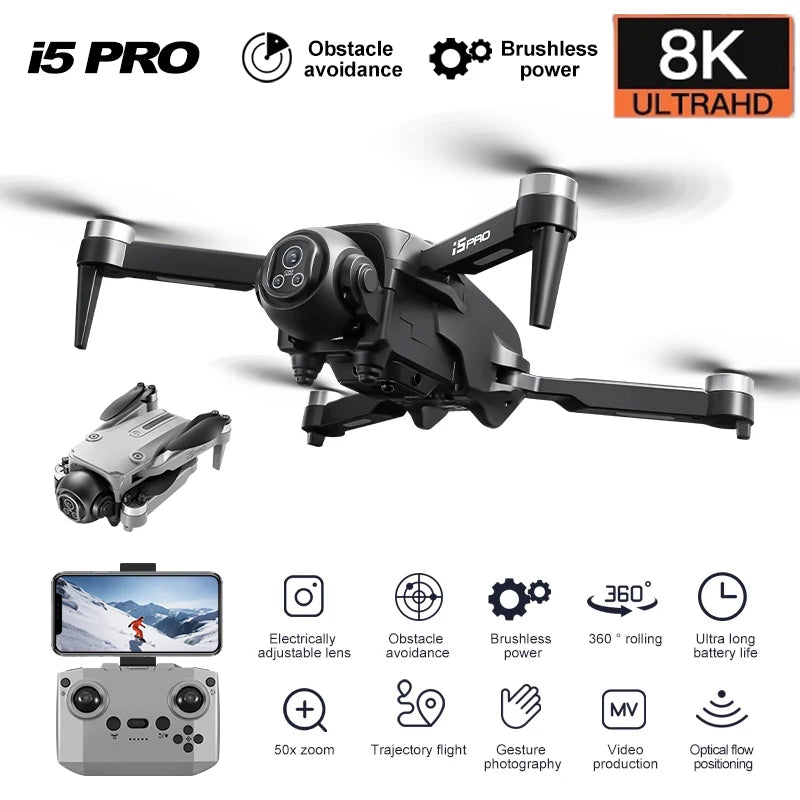 I5 Pro Drone 8K Camera 5G WiFi | Obstacle Avoidance FPV Screen Remote 2025