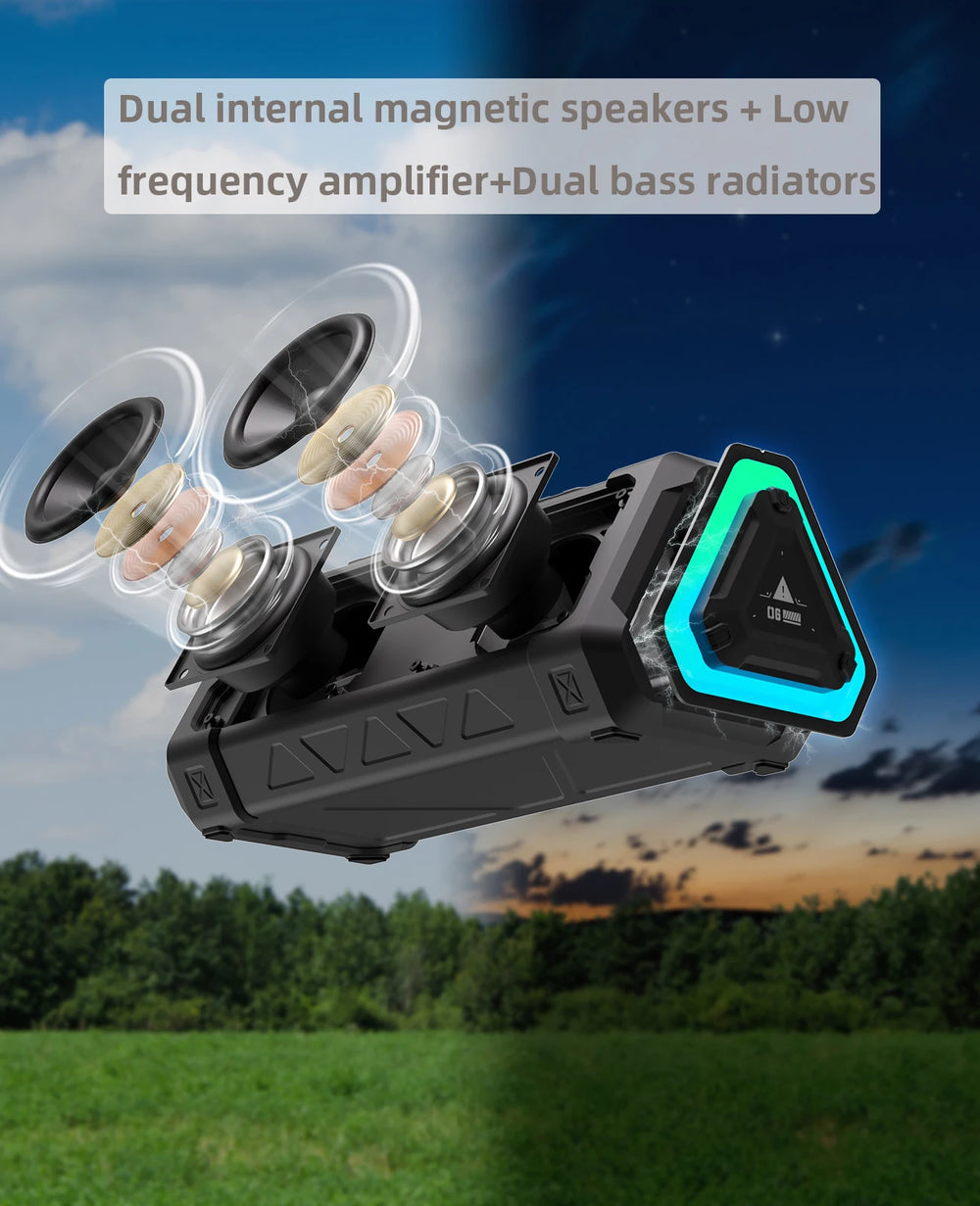MLOVE P3 Outdoor Bluetooth Speaker 40W | BT 5.3 IPX7 Stereo RGB MicroSD