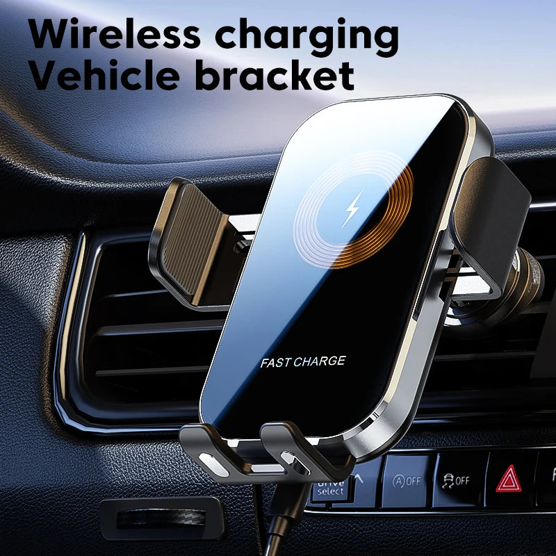 Universal 15W Car Wireless Charger Mount | Auto-Sensing Phone Holder iPhone Samsung