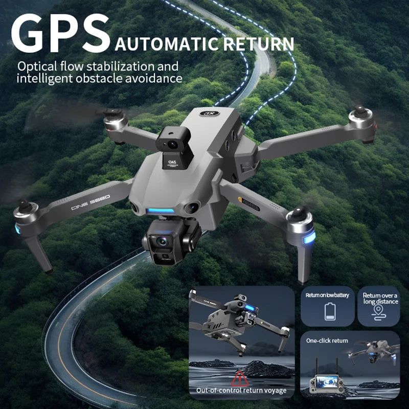 S880 Max Fishing GPS Drone 8K 3-Axis Gimbal | 5G FPV Obstacle Avoidance Airdrop