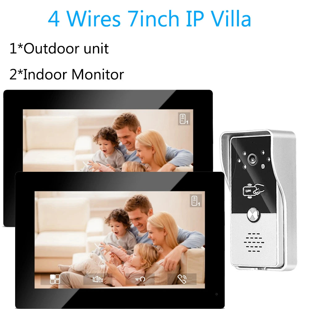 7" Video Intercom System | Colour Indoor Monitor Visual Doorphone Camera Kit