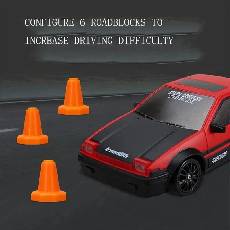 WLtoys 2.4G RC Drift Car 4WD LED Light | GTR AE86 Model Professional Racing Toy