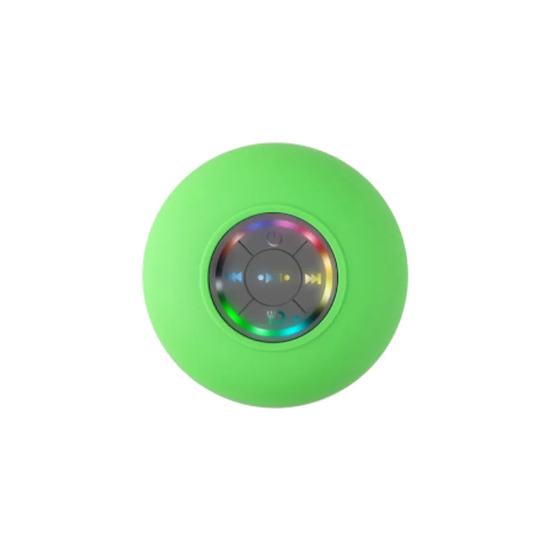 Waterproof Bluetooth Shower Speaker | Suction Cup LED Lights 3D Surround Subwoofer