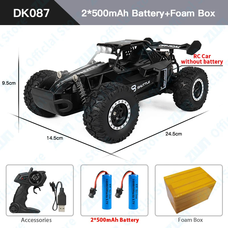 ZWN 2.4G RC Car 1:16/1:20 2WD LED Light | Off-Road Climbing Vehicle Outdoor Toy
