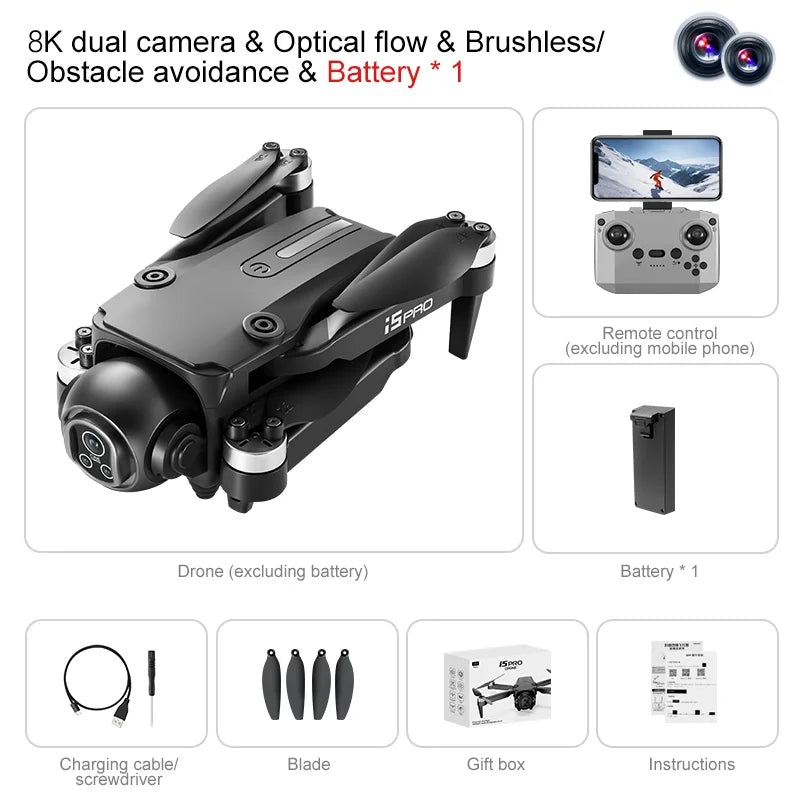 I5 Pro Drone 8K Camera 5G WiFi | Obstacle Avoidance FPV Screen Remote 2025