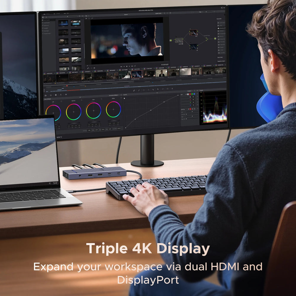 UGREEN 6-in-1 USB-C Hub DP 4K120Hz | 2×HDMI 4K60Hz SD TF RJ45 USB3.2 Gen2