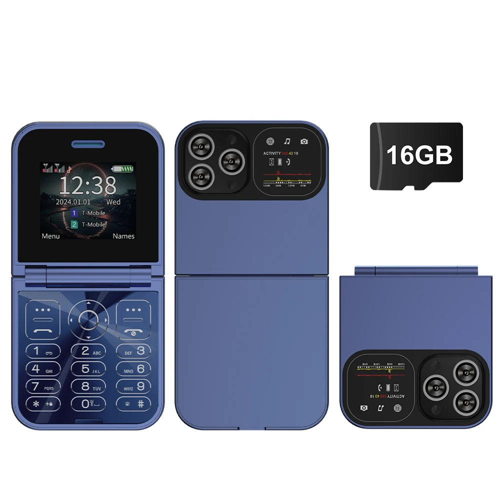 SERVO F15 Mini Flip Phone 2G GSM | 2.0" Dual SIM Speed Dial Magic Voice Fold