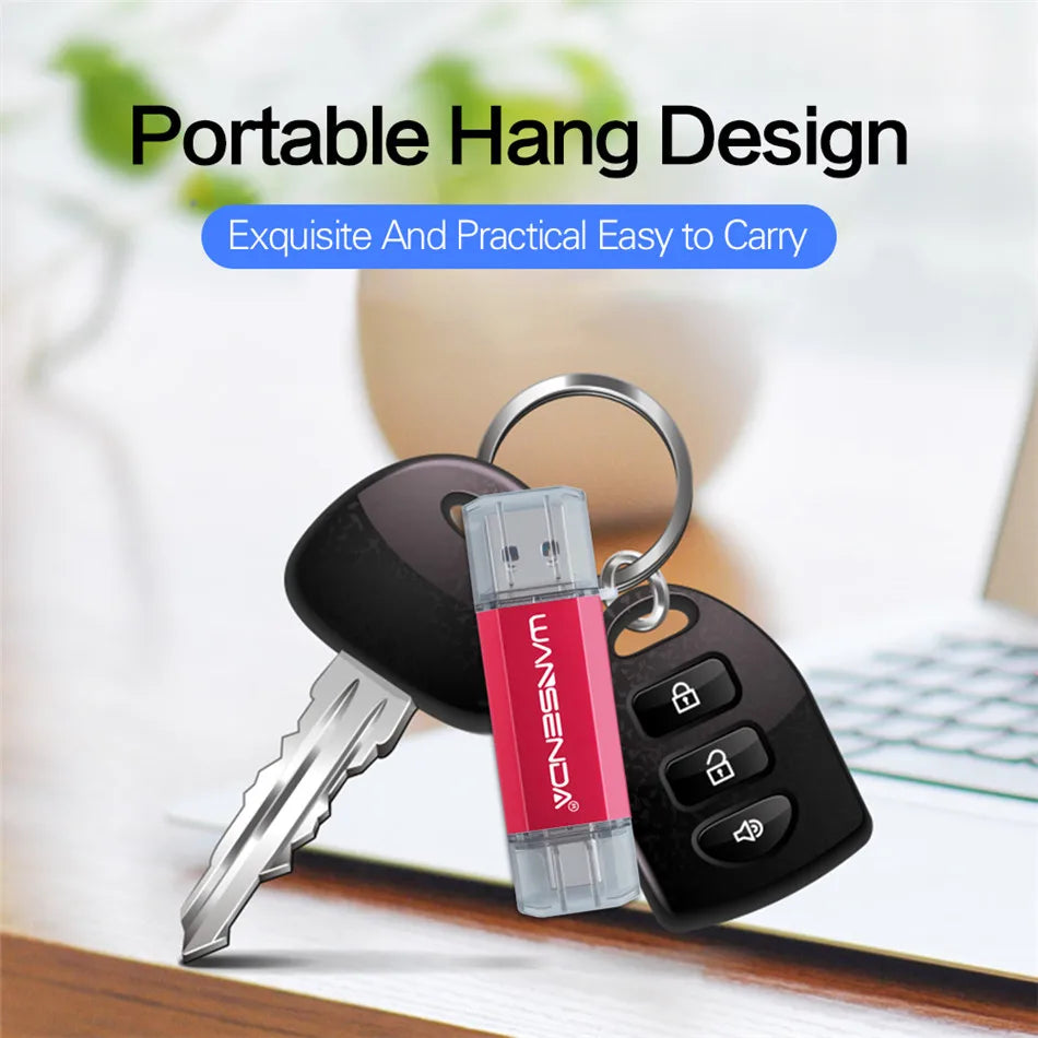 WANSENDA OTG Type-C USB 3.0 Flash Drive | 16GB–512GB Pen Drive for USB-C Devices
